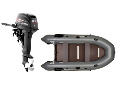 Комплект лодка ПВХ Дека-380 с мотором Hidea HD9,9FHS PRO